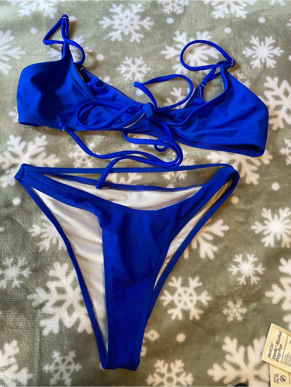 Blue women’s One-Piece Style Bikini Set - Bright Royal Blue